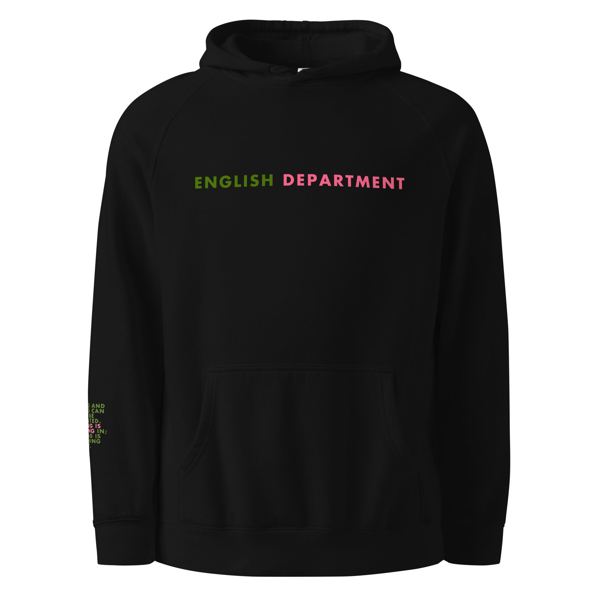 'English Department' Unisex hoodie.