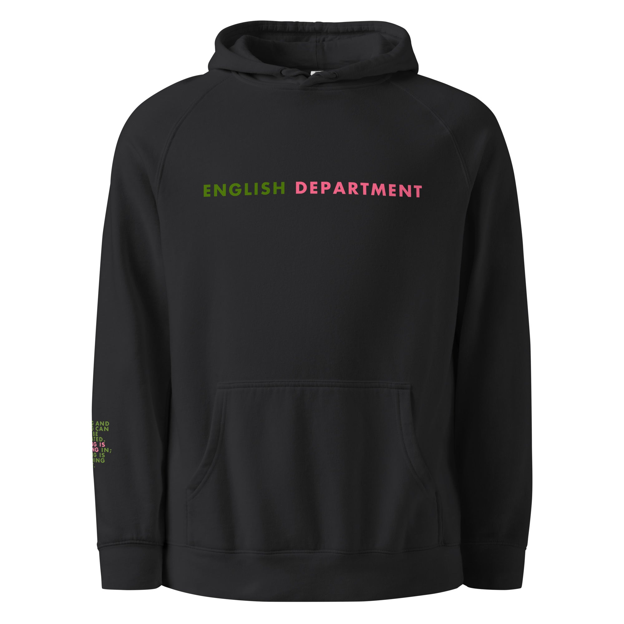 'English Department' Unisex hoodie.
