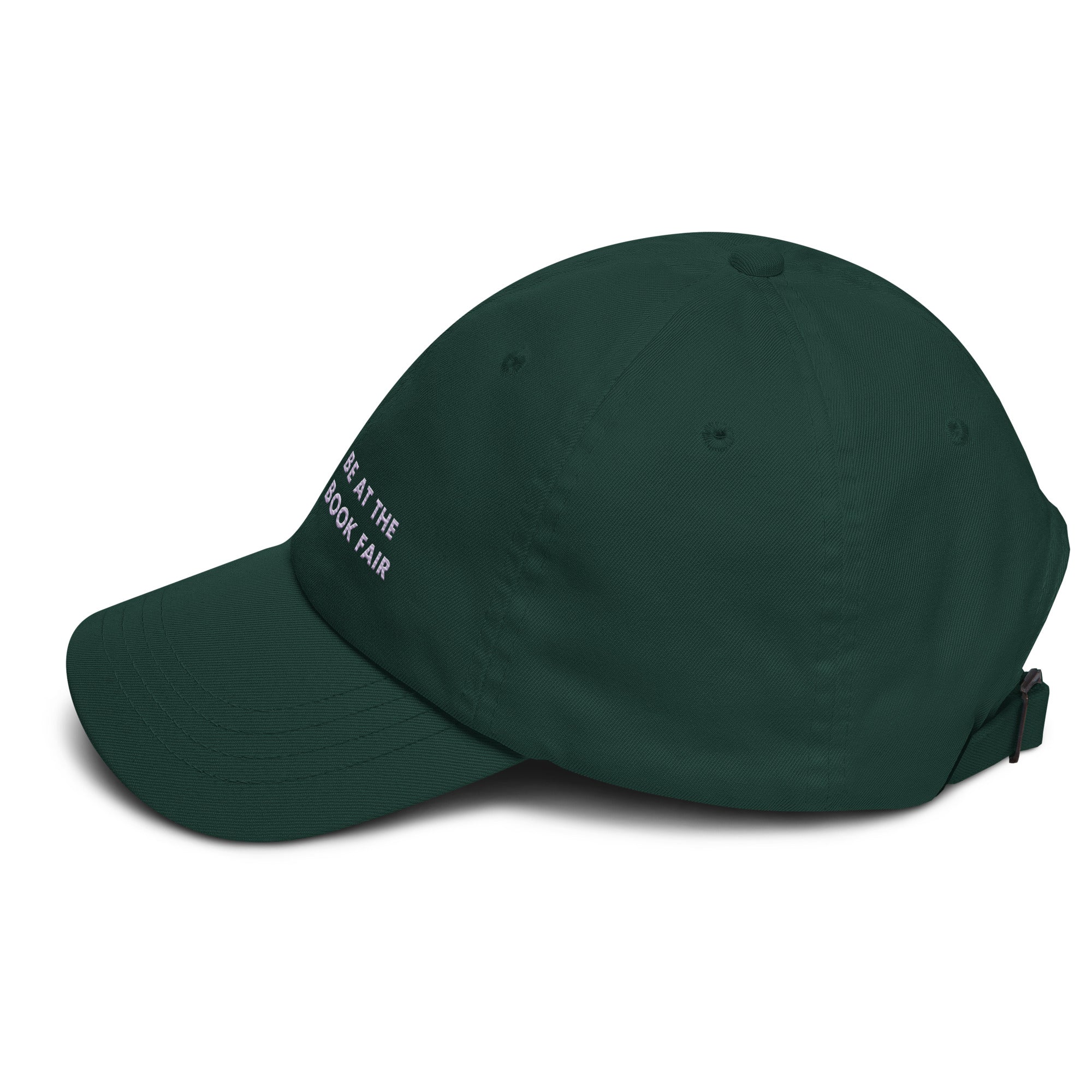 Green cap with text on a white background