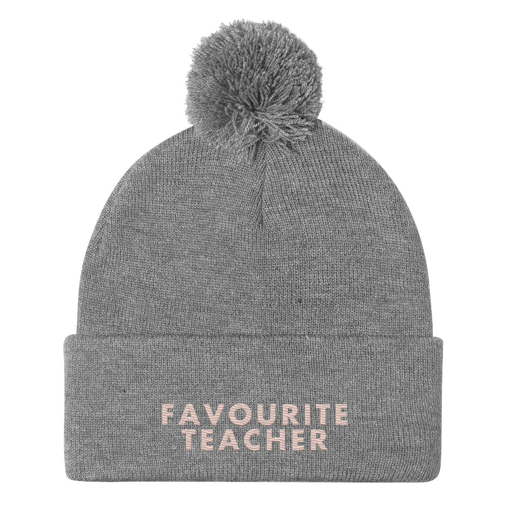 Favourite Teacher Pom-Pom Beanie.