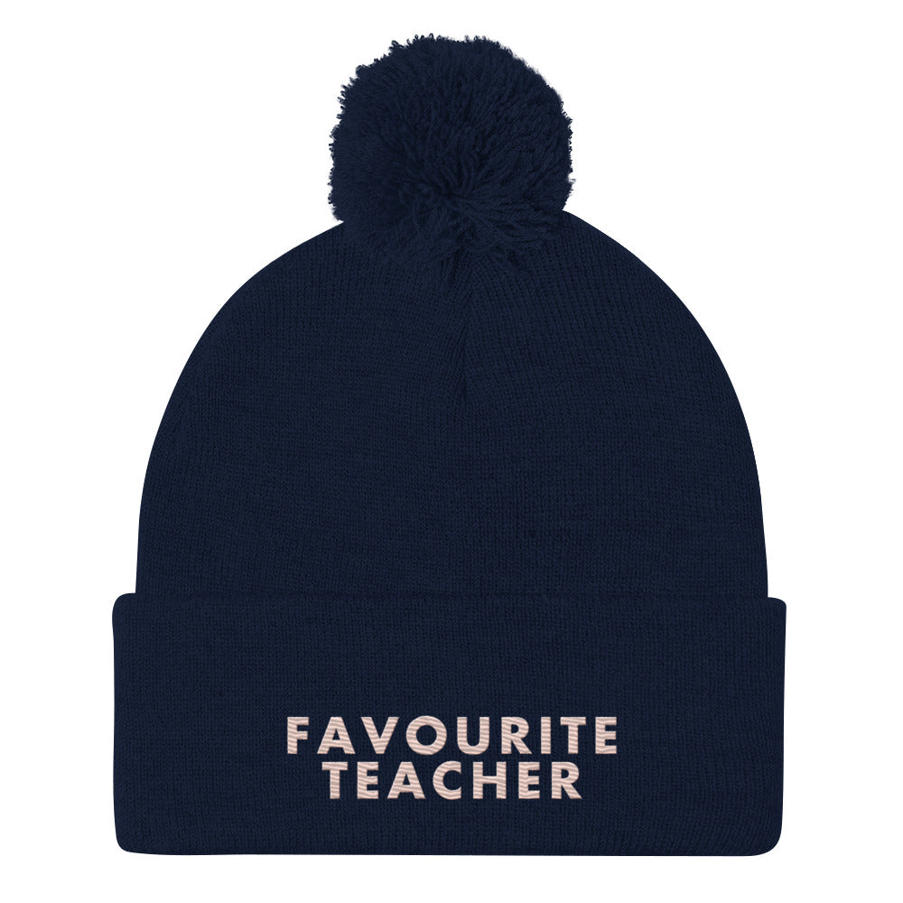 Favourite Teacher Pom-Pom Beanie.
