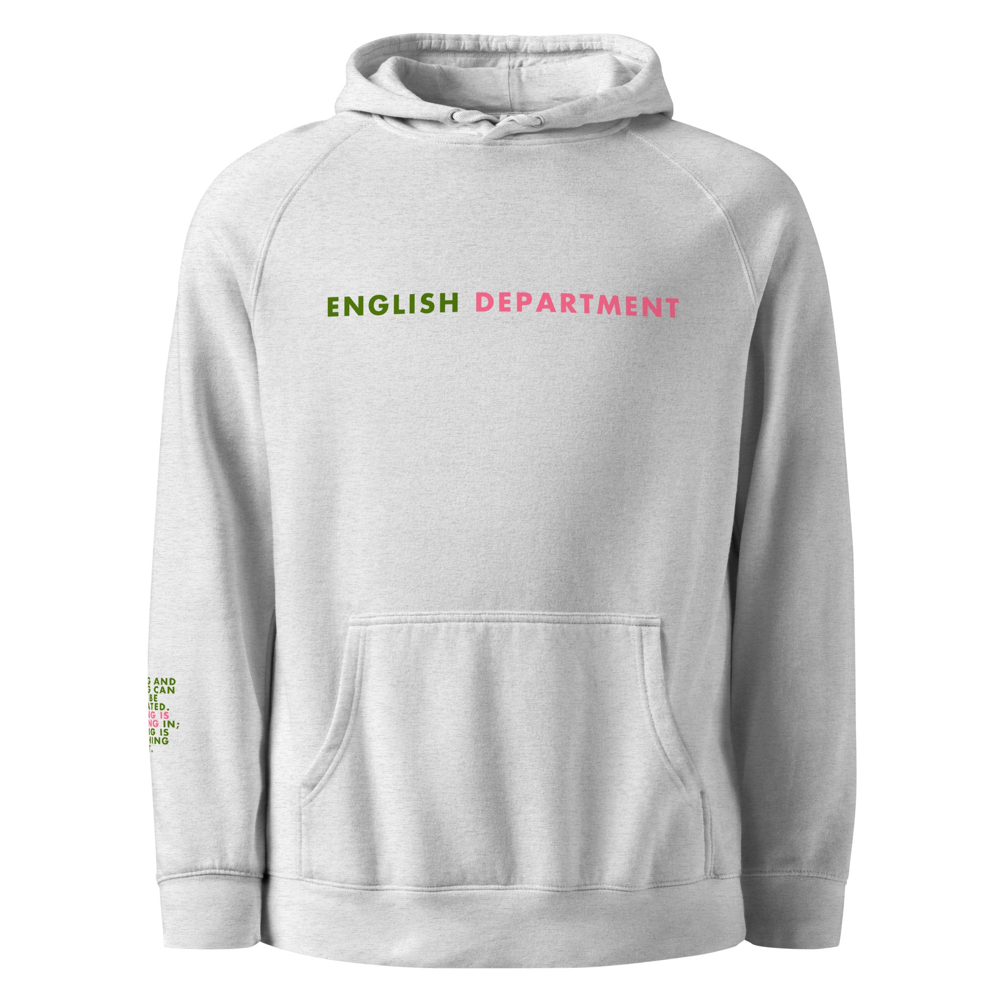 'English Department' Unisex hoodie.