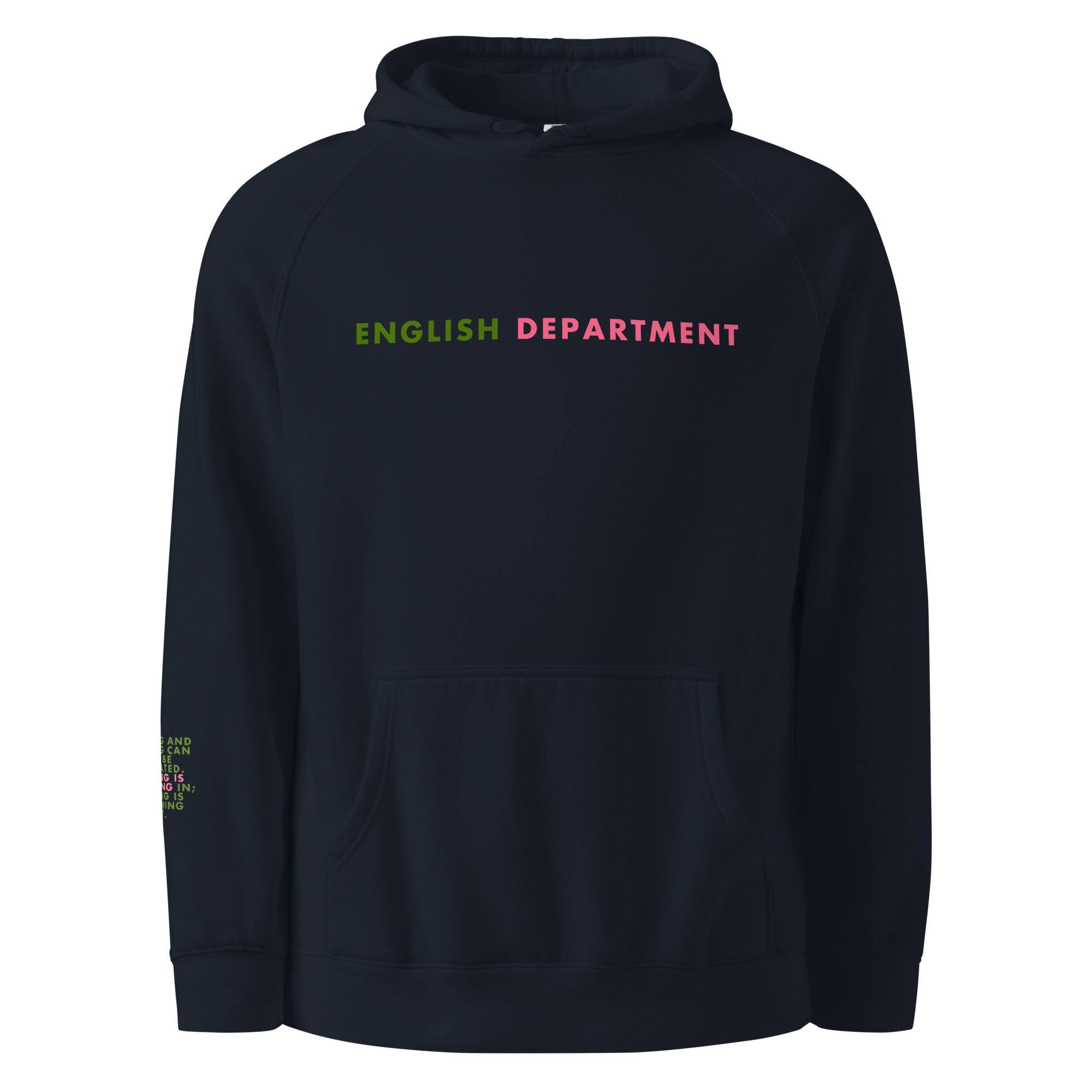'English Department' Unisex hoodie.