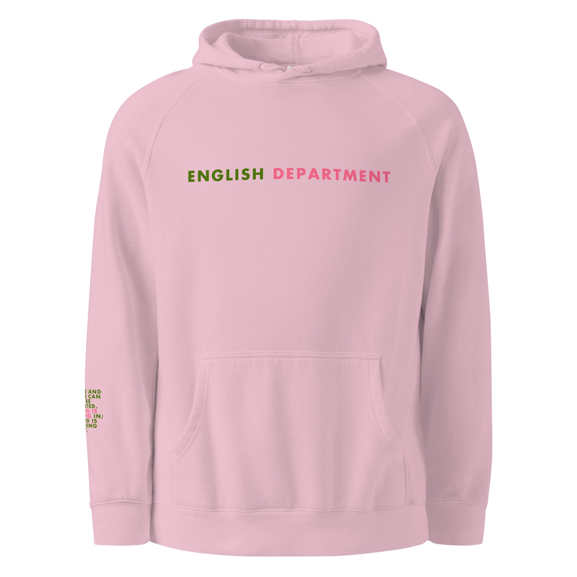 'English Department' Unisex hoodie.