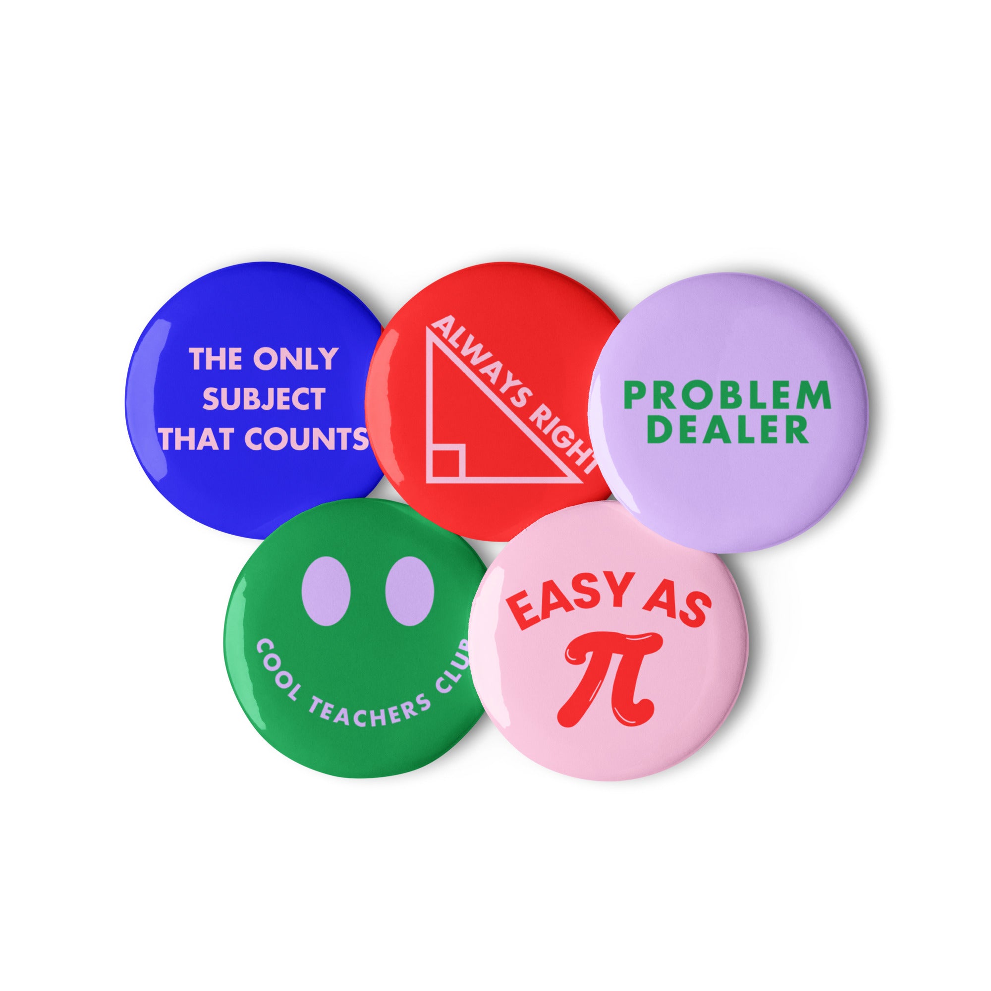 'Math Teacher' Set of badges.