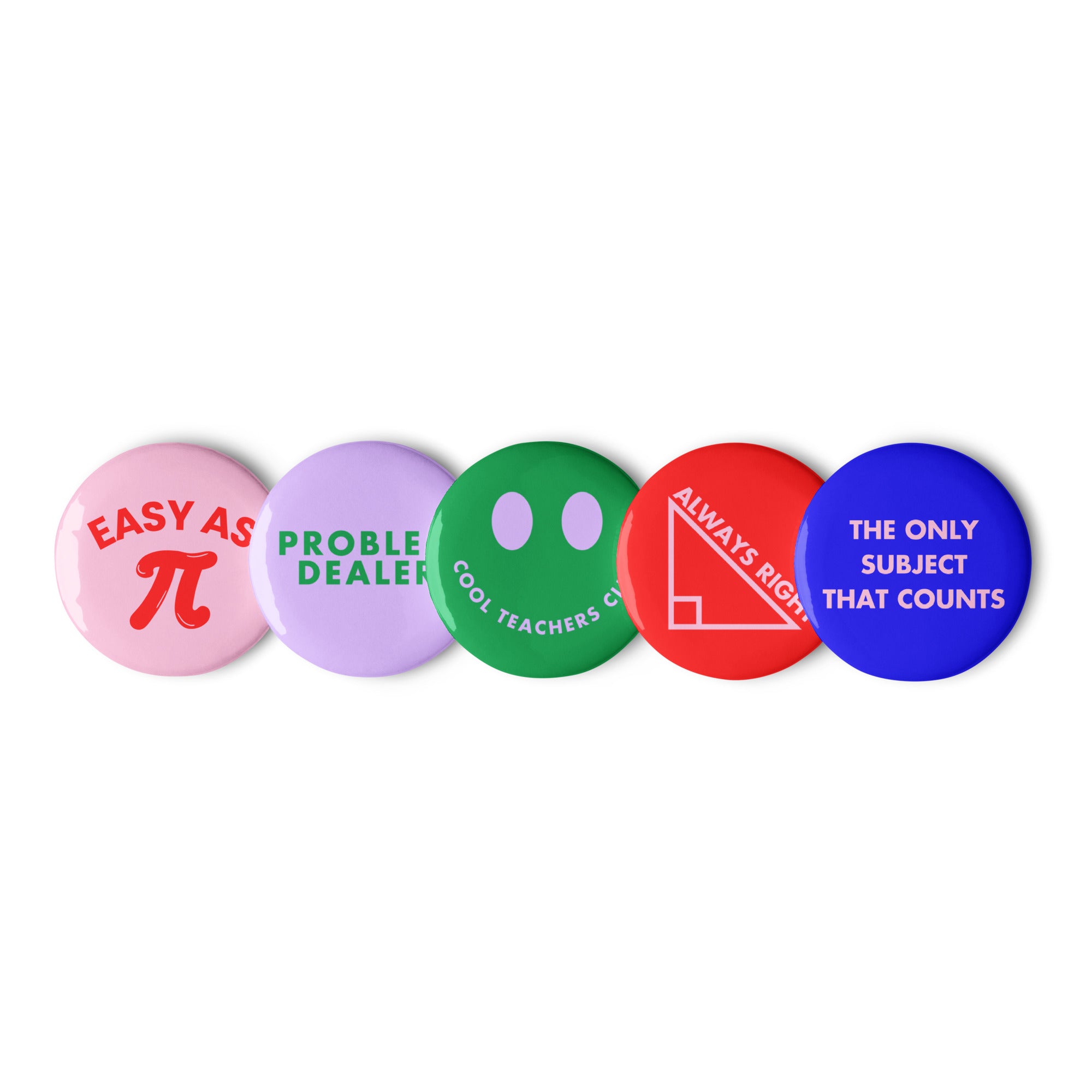 'Math Teacher' Set of badges.