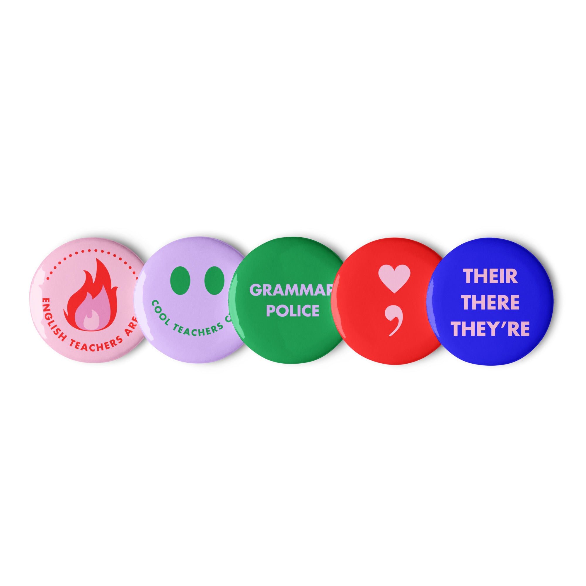 'English Teacher' Set of badges.